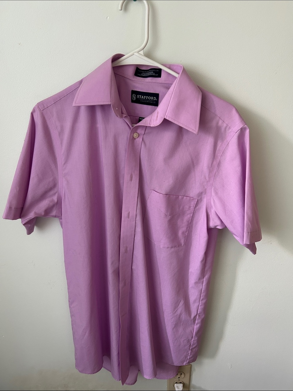 Stafford Men's Short-Sleeve Dress Shirt - Light Purple